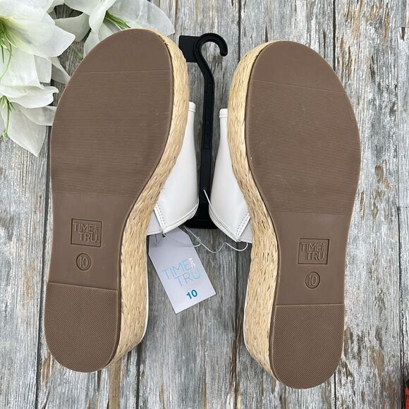 Women's Dressy Raffia Platform Slide Sandals Shies Size 10 - Picture 7 of 12